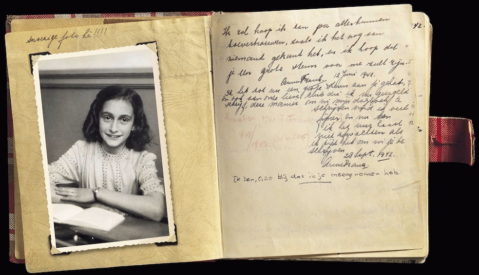 Show item 1 of 6. Anne Frank's journal in Amsterdam