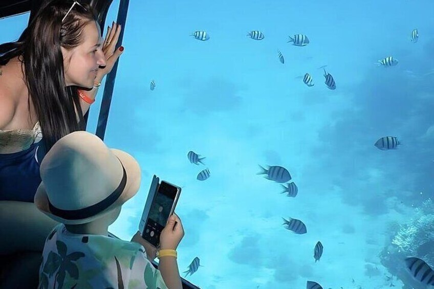 Hurghada: Glass Boat and Parasailing Trip with Snorkeling