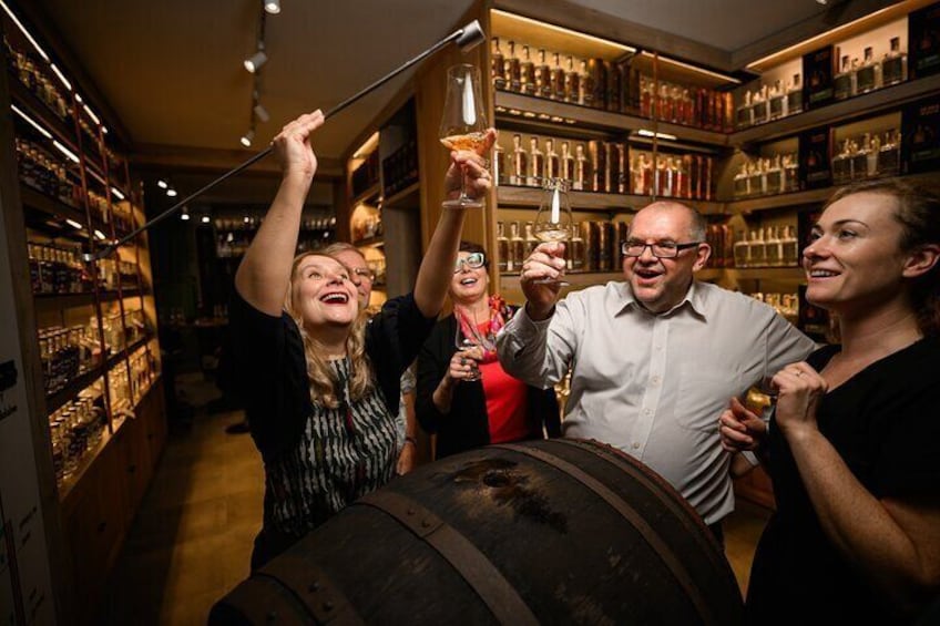 Aged spirits directly from barrel (optional)