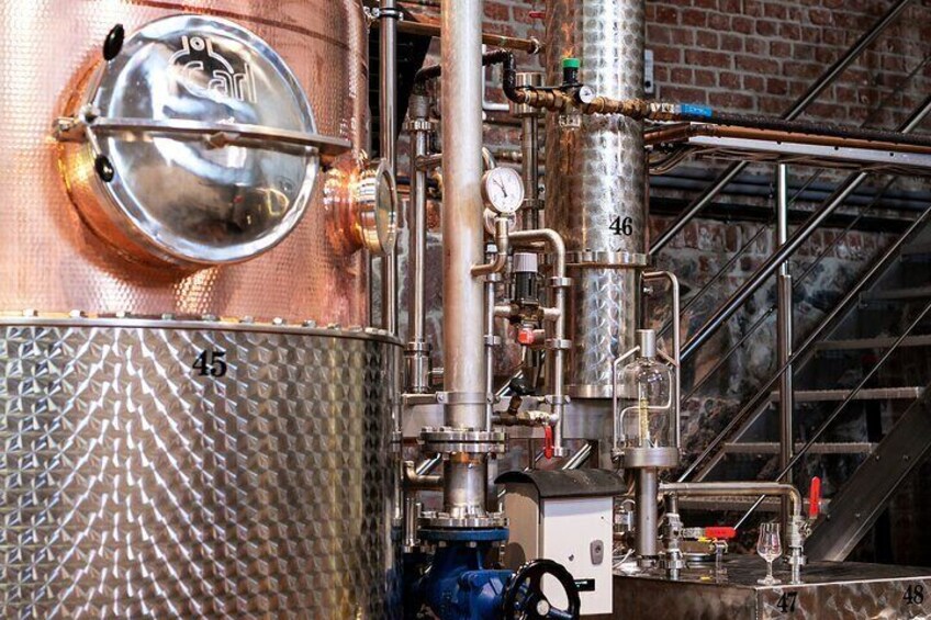 The Podole Wielkie Distillery - copper distillation column 