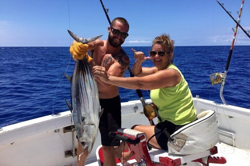 Captain Taylor showing off this angler's fresh catch!