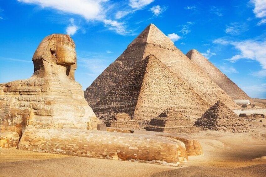 Grand Egyptian Museum and the Pyramids from Suez Port