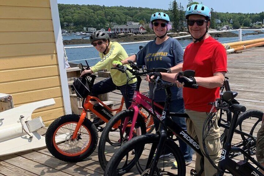 Ride a Pedego e-bike fitted for your height and weight with pedal assist and throttle.