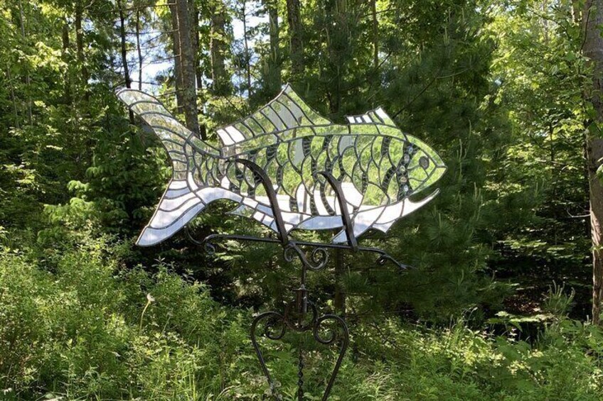 Dick MacDonald's renowned stained glass sculptures.