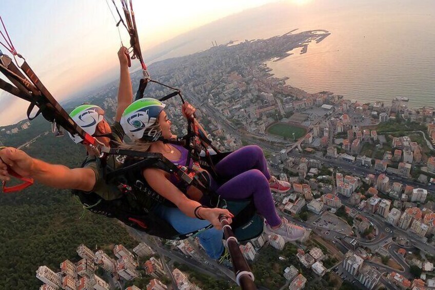 Paragliding activity in Beirut 