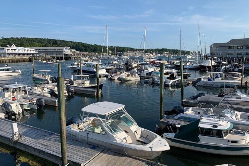 Beautiful Boothbay Harbor from America's longest wooden footbridge. 