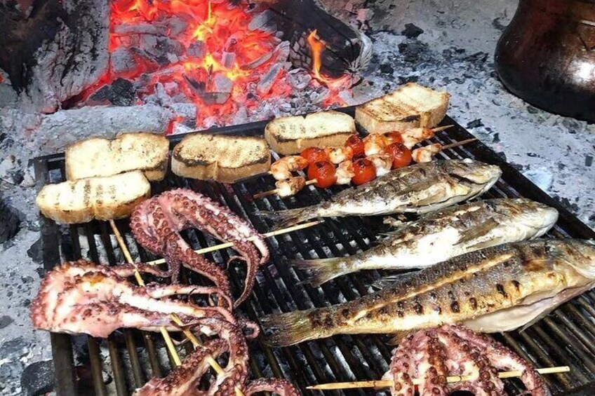 Seafood grill - beach and wine tour Herzegovina