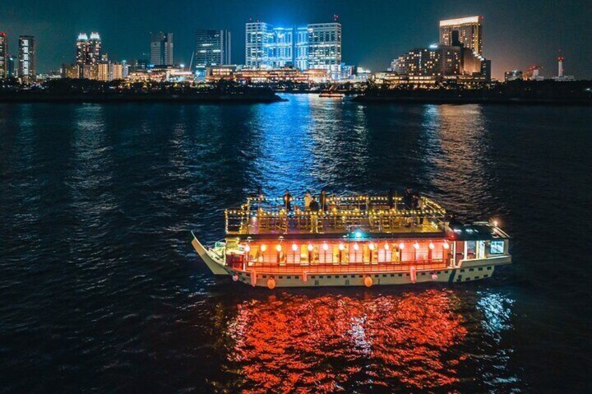 Yakatabune Dinner Cruise with Tokyo Tower &Tradition Show &Drinks