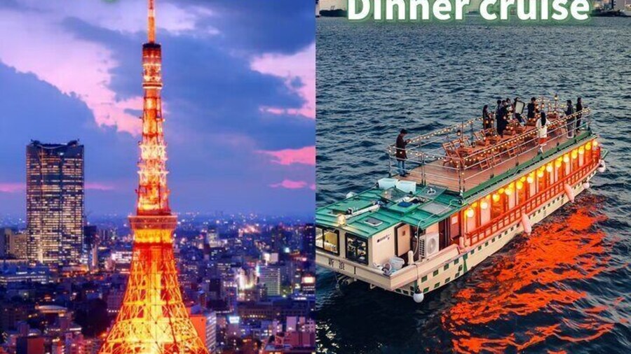 Yakatabune Dinner Cruise with Tokyo Tower &Tradition Show &Drinks