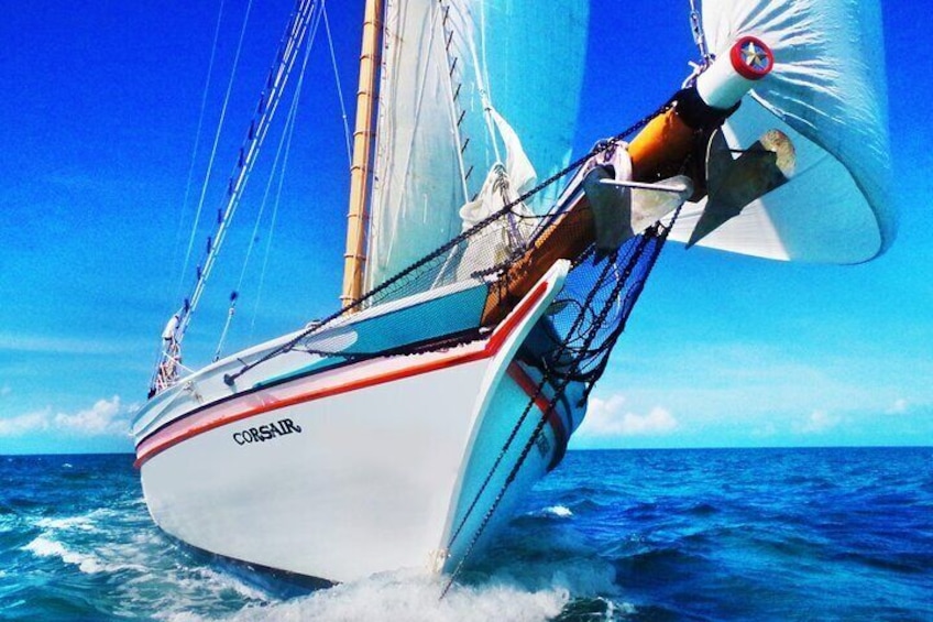 Sunset & Champagne Cruise under sails on a Classic Schooner in Grand Anse Bay