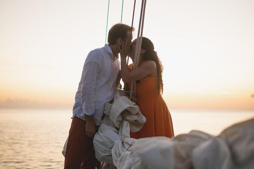 Sunset & Champagne Cruise under sails on a Classic Schooner in Grand Anse Bay