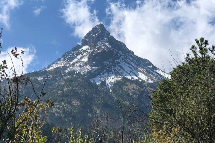 View of the peak of the colima snowfall