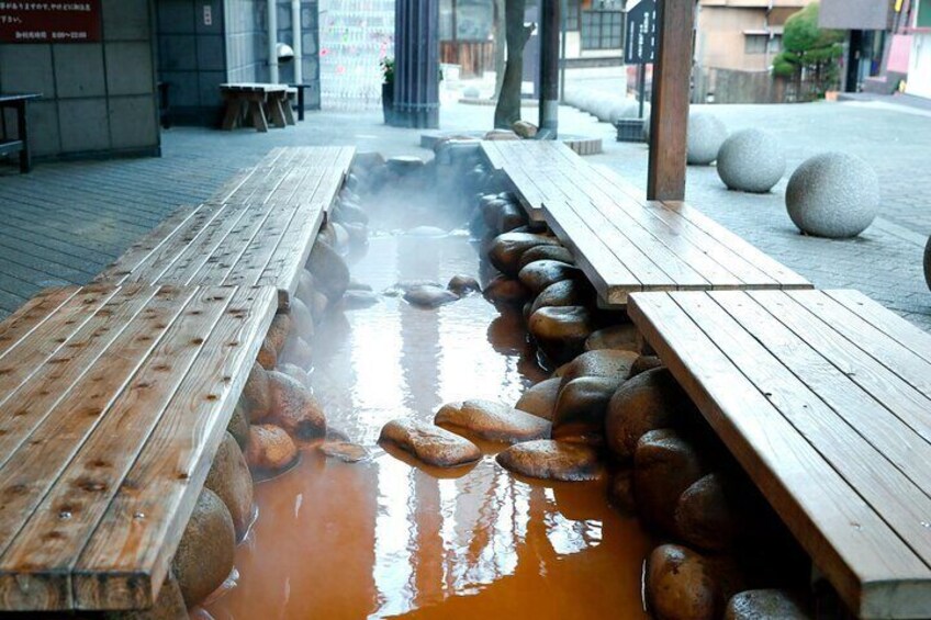 Experience Arima Onsen, considered the oldest and one of the finest hot springs in Japan, with a relaxing foot bath.