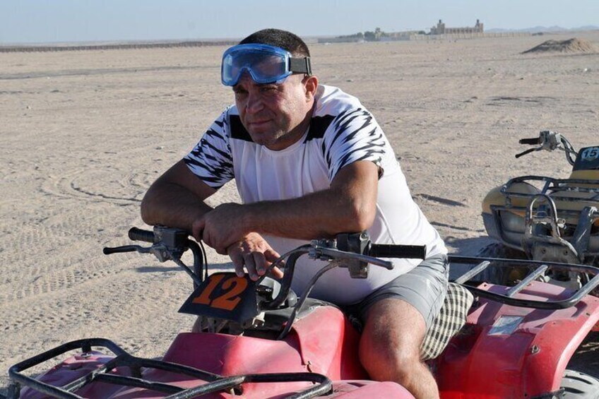 "Makadi Desert Safari: Quad Bike Ride, Camel Ride & Sea Caves Adventure with Hotel Pickup