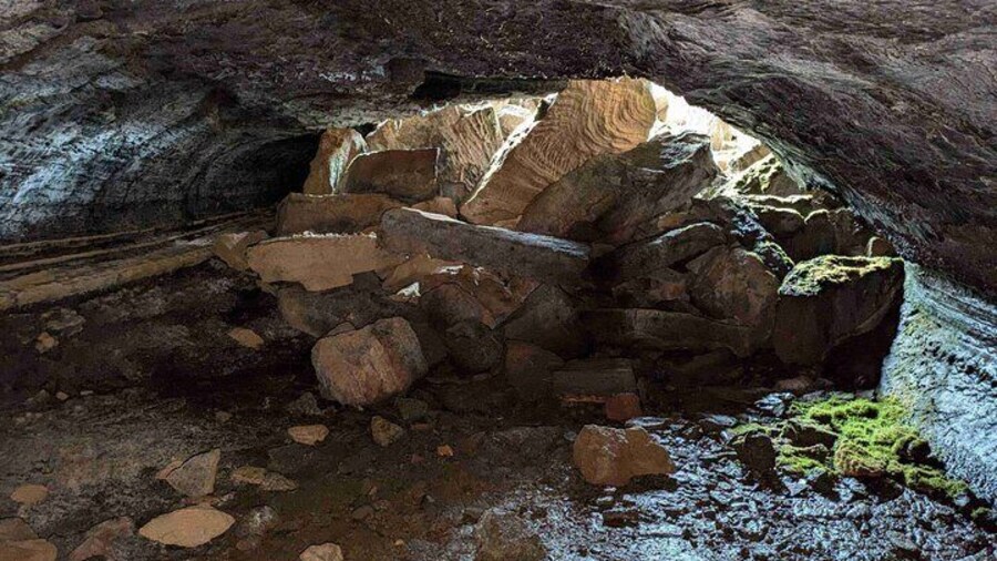 Lava cave close by Helgafell