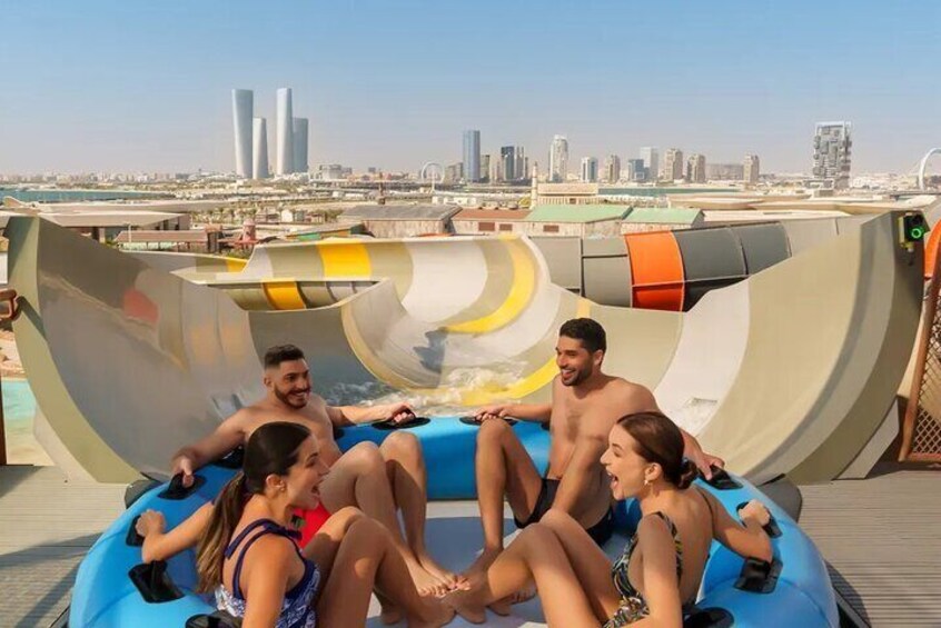As friends gear up for an exhilarating group ride, excitement fills the air at Meryal Waterpark.