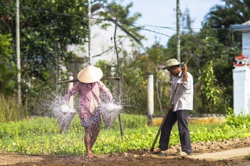 Local people in Tra Que Vegetable village