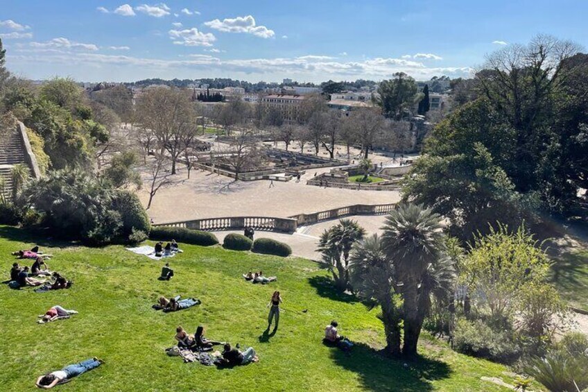 View of Nîmes from the Jardins de la Fontaine 