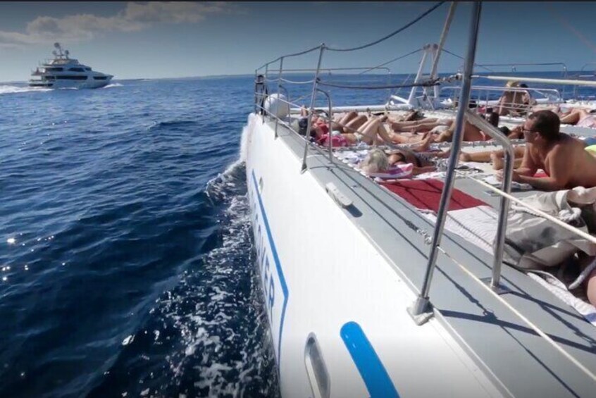 Catamaran ride from Ibiza to Formentera with All Inclusive