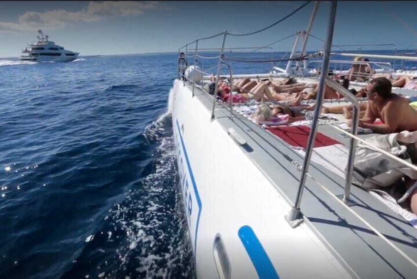 Catamaran ride from Ibiza to Formentera with All Inclusive