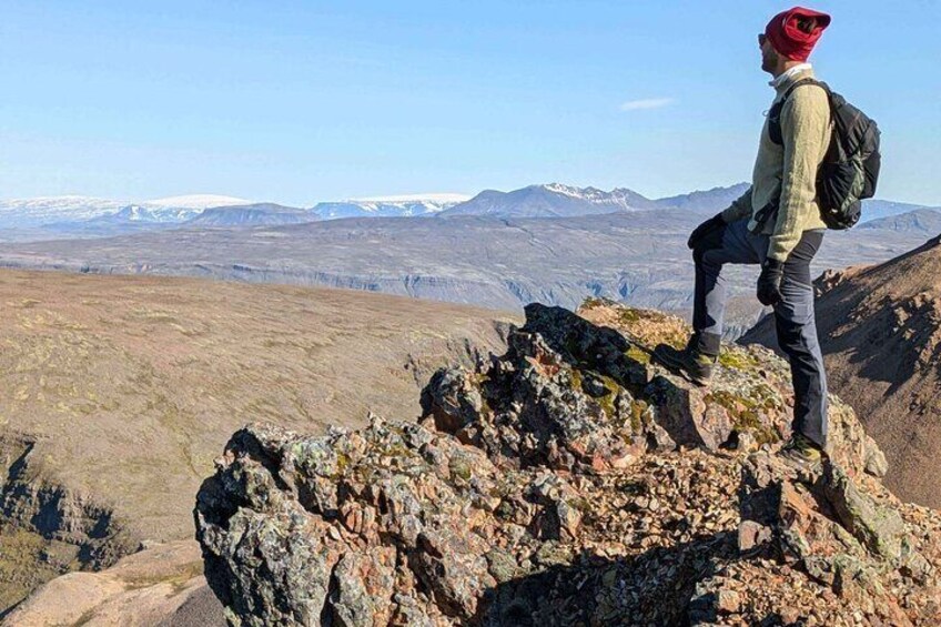 Admiring the view from the knife's edge