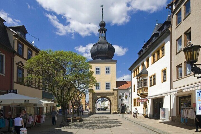 The Blankenburg Gate in the old town of Saalfeld.