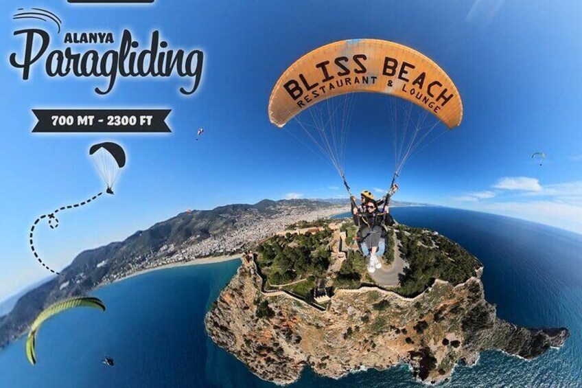 Tandem Paragliding in Alanya, Antalya Turkey with a Licensed Guide