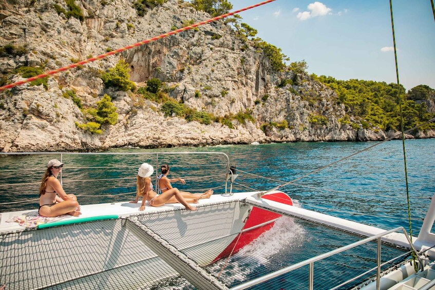 Picture 1 for Activity From Brač Island: Catamaran Tour with Food & Drinks