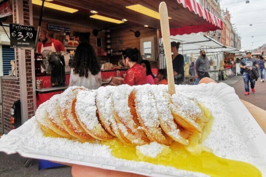 Poffertjes eating Who Is Amsterdam de Pijp Private Food tour