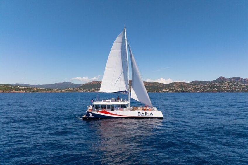 Day with Meals at Cap Taillat in Catamaran Saint Raphael