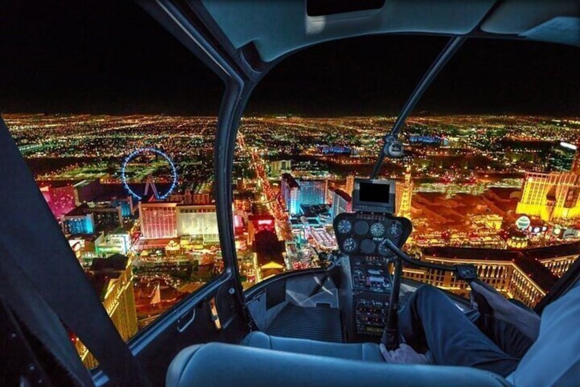 Las Vegas Night View from Helicopter