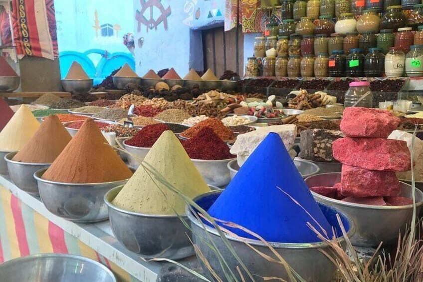 "Aswan Essence: Spiritual Sites, Sunset Cafe & Bazaar Adventure"