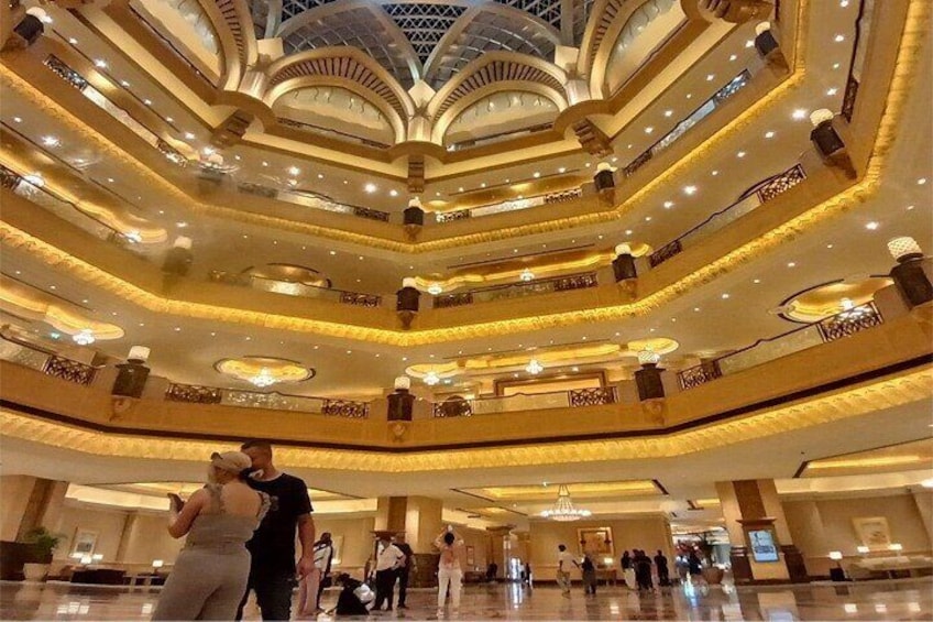 The Emirates Palace Hotel is a luxurious five-star resort in Abu Dhabi, known for its opulent architecture, private beaches, and world-class hospitality.