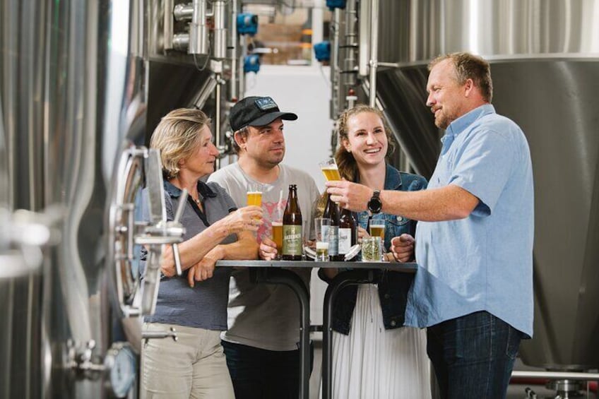 Beer tasting in the middle of the brewery