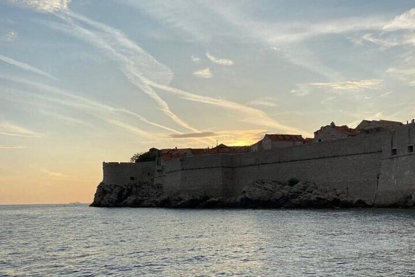 Sunset Panorama Boat Tour around Old Town Dubrovnik