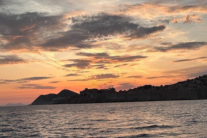 Sunset Panorama Boat Tour around Old Town Dubrovnik