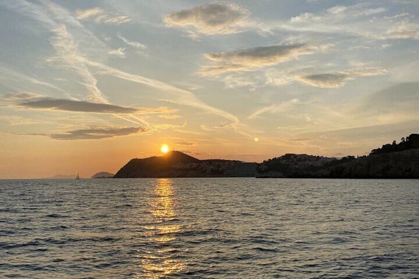 Sunset Panorama Boat Tour around Old Town Dubrovnik