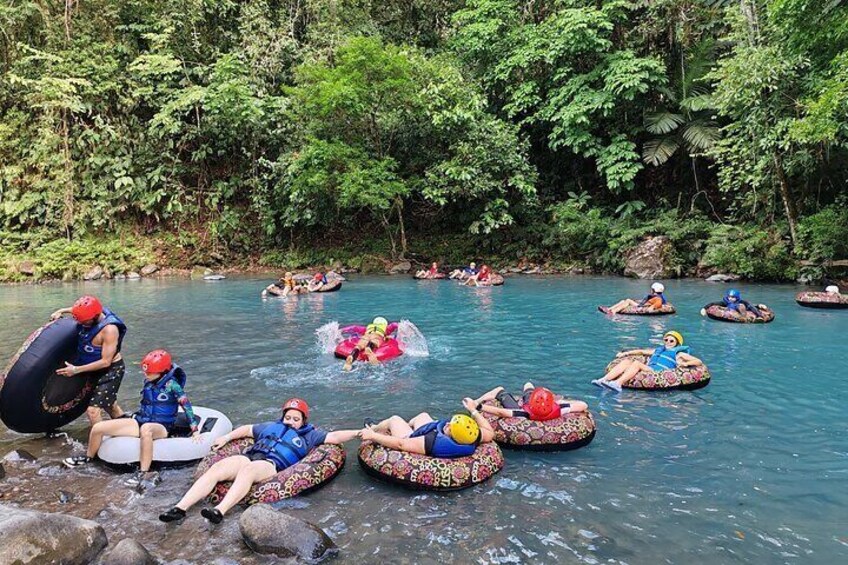 The group in the action on the blue river!