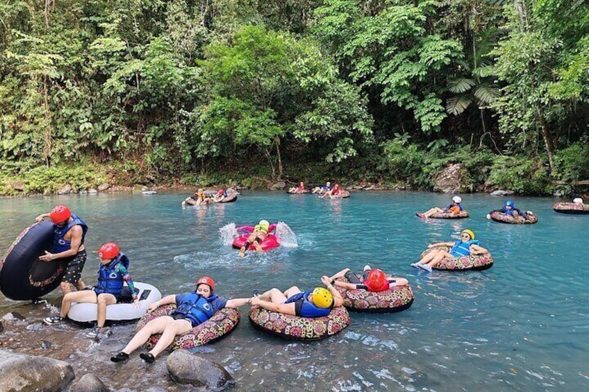The group in the action on the blue river!