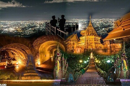 Twilight Temples Doi Suthep och Wat Umong Kväll Kulturrundtur