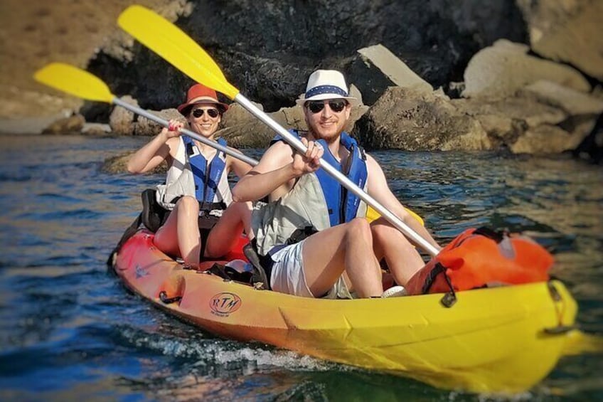 Kayak around the Mogan Caves and Cliffs