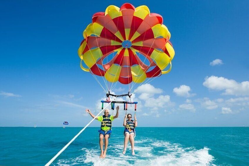 Parasailing Over the Sea of 7 Colors of San Andres