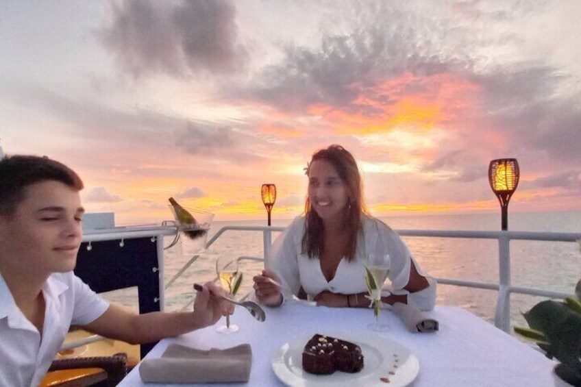Romantic sunset diner