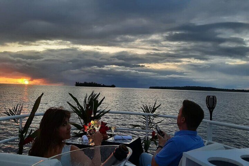 Romantic sunset diner