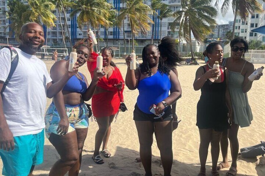 Coquito Drink and Salsa Beach Class