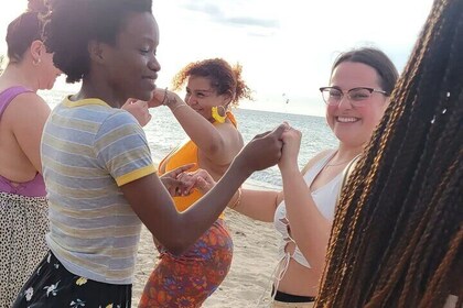 Coquito Drink and Salsa Beach Class