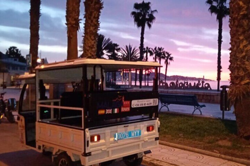 Tuk Tuk Private Guided Tour of Malaga by Beach and Centre