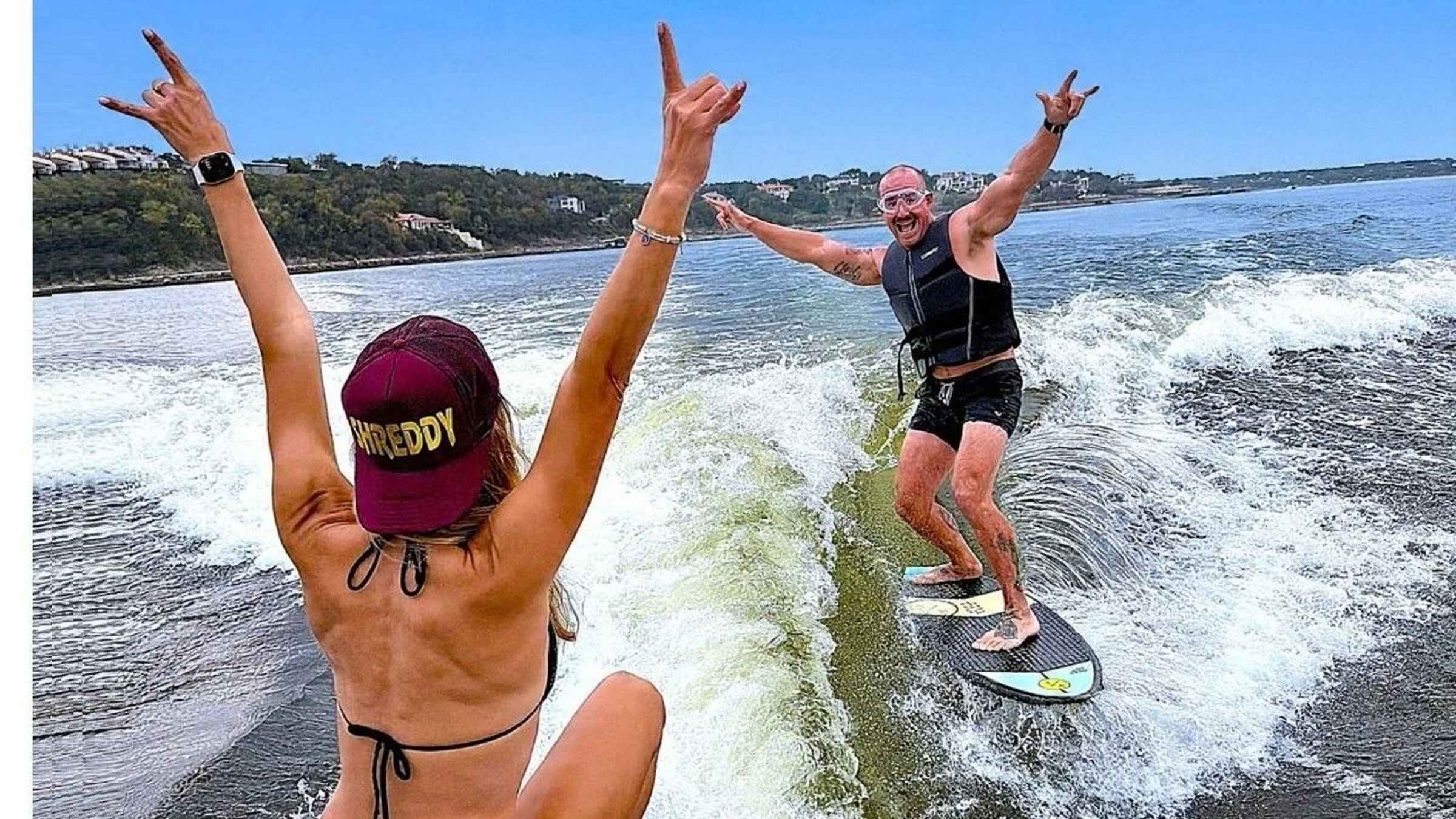 Wake Surfing on Lake Travis