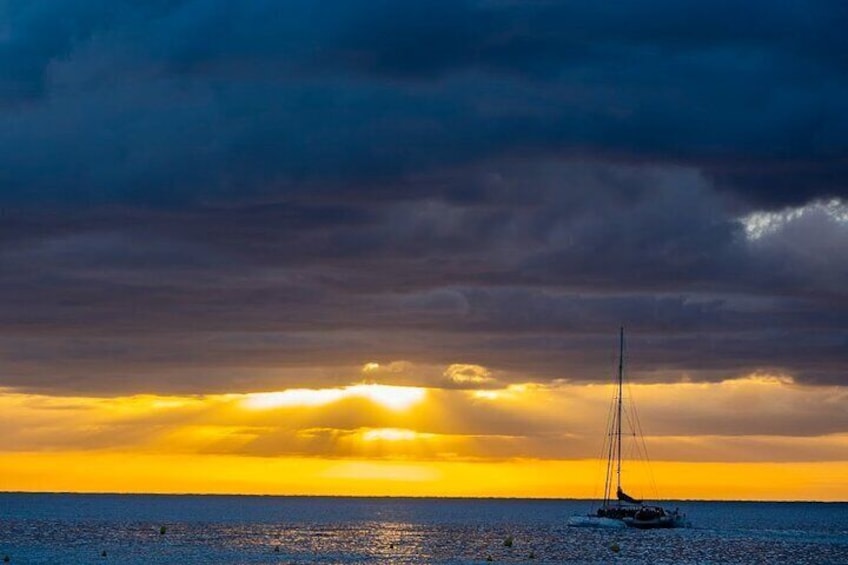 Sunset from LLoret de Mar with drinks