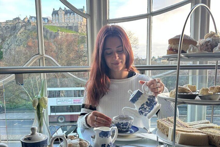 Traditional Afternoon Tea in Edinburgh with Castle View